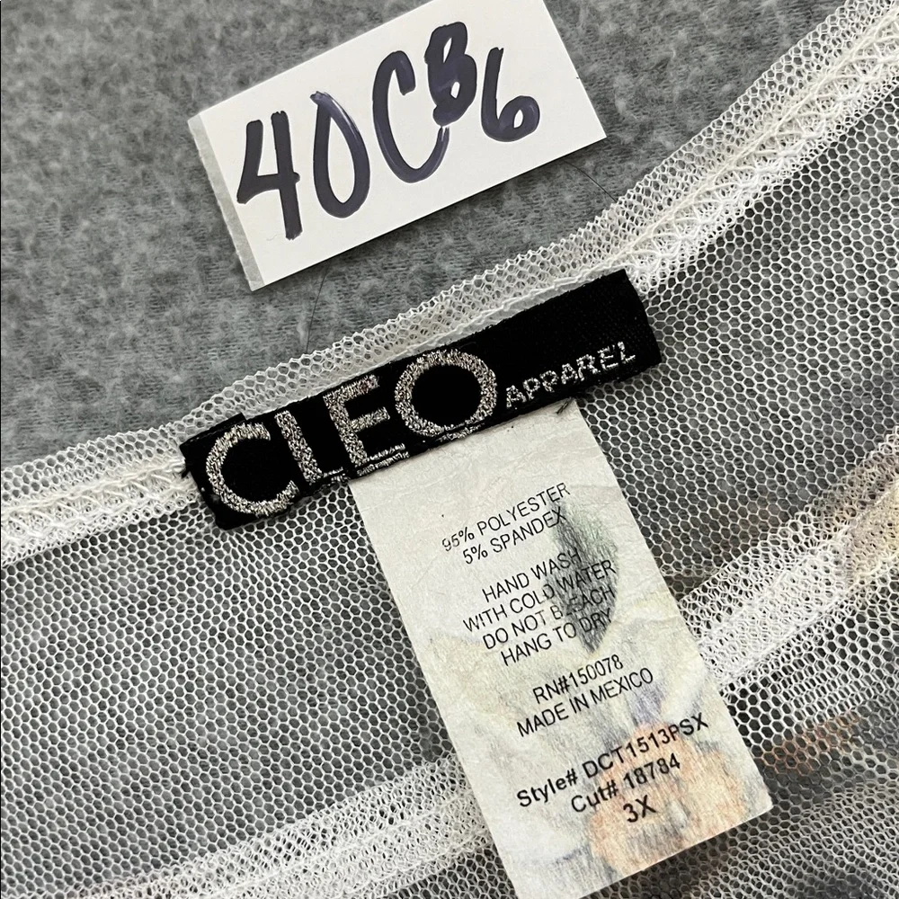 Fairy Floral Mesh Tunic Top Womens 3X Sheer Bell Sleeve Woodland Festival Beach - Picture 6 of 11